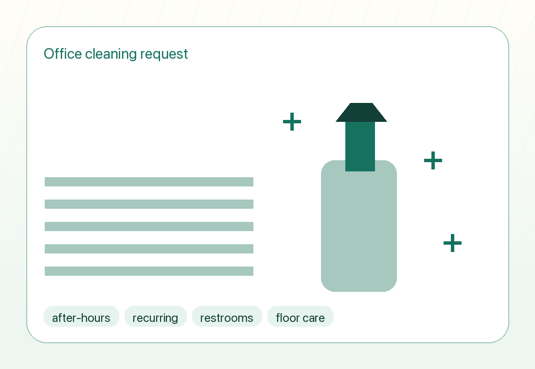 Office cleaning request